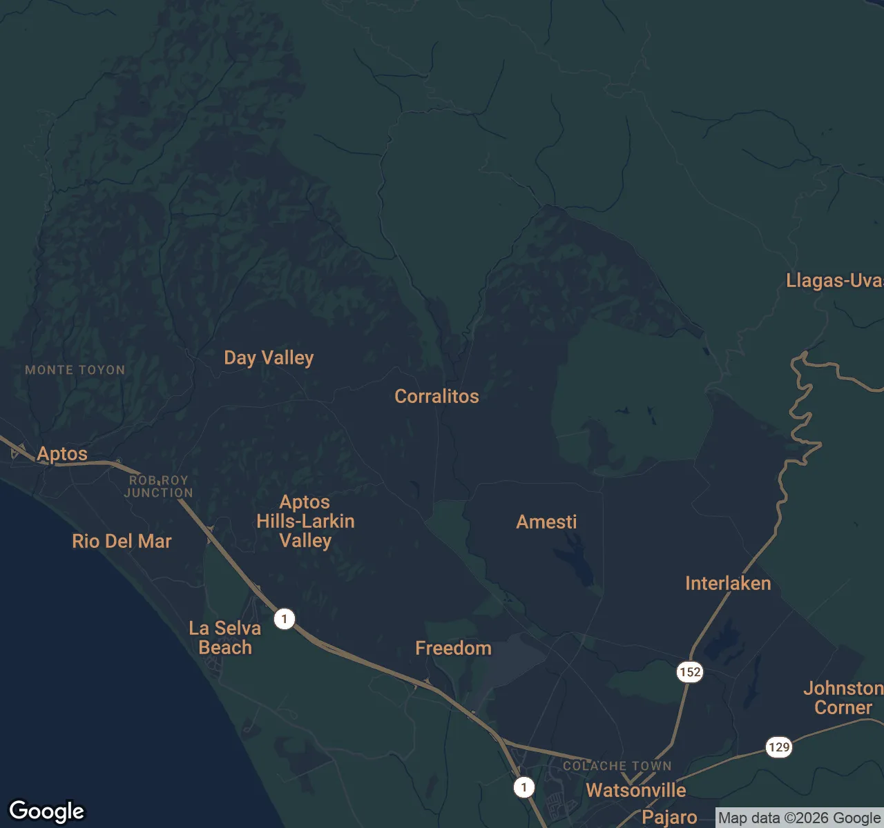 Map of Corralitos, Santa Cruz County