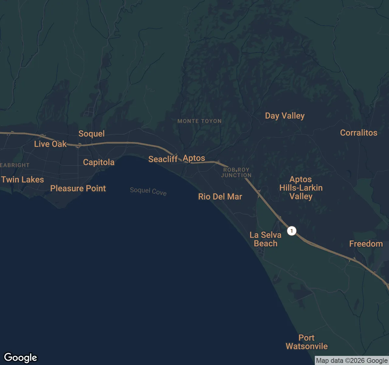 Map of Rio del Mar & Seascape, Santa Cruz County