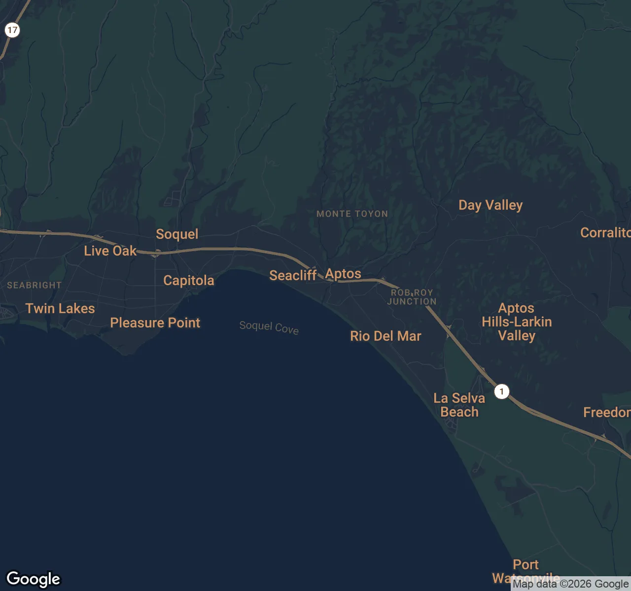 Map of Seacliff, Santa Cruz County
