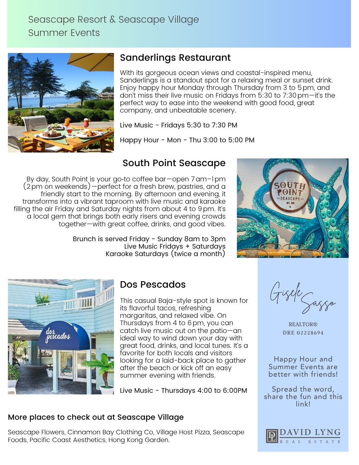 Seascape Resort and Seascape Village Newsletter