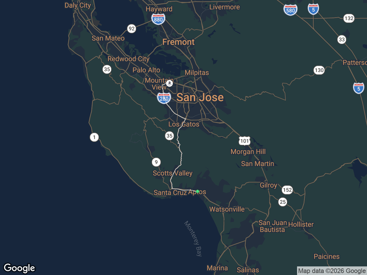 Area map showing Aptos and Amazon