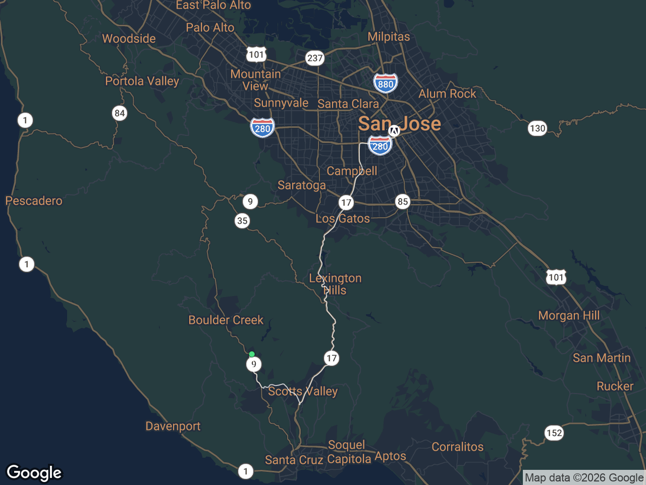 Area map showing Ben Lomond and Adobe