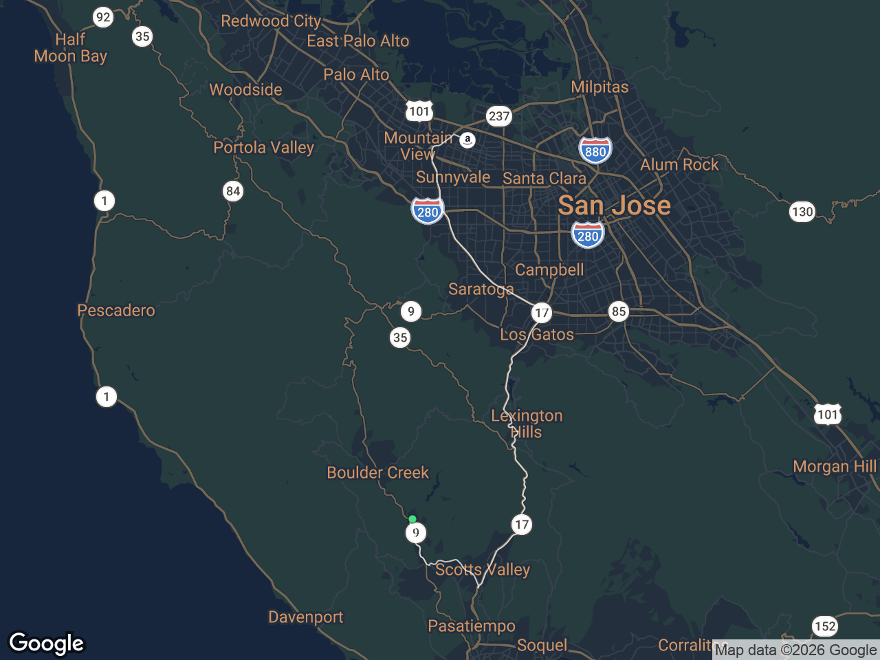 Area map showing Ben Lomond and Amazon