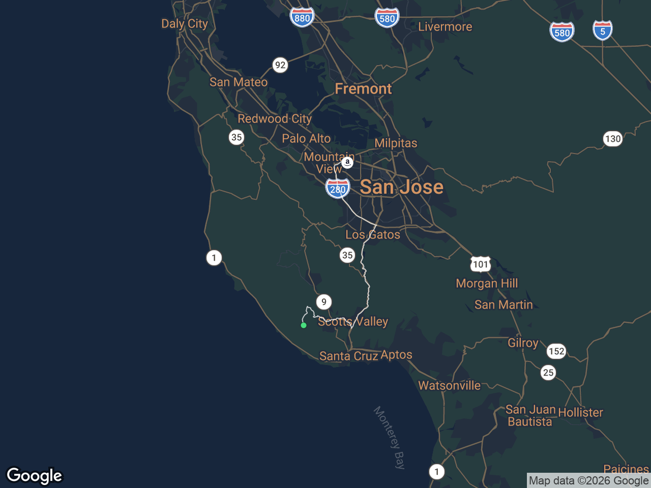 Area map showing Bonny Doon and Amazon