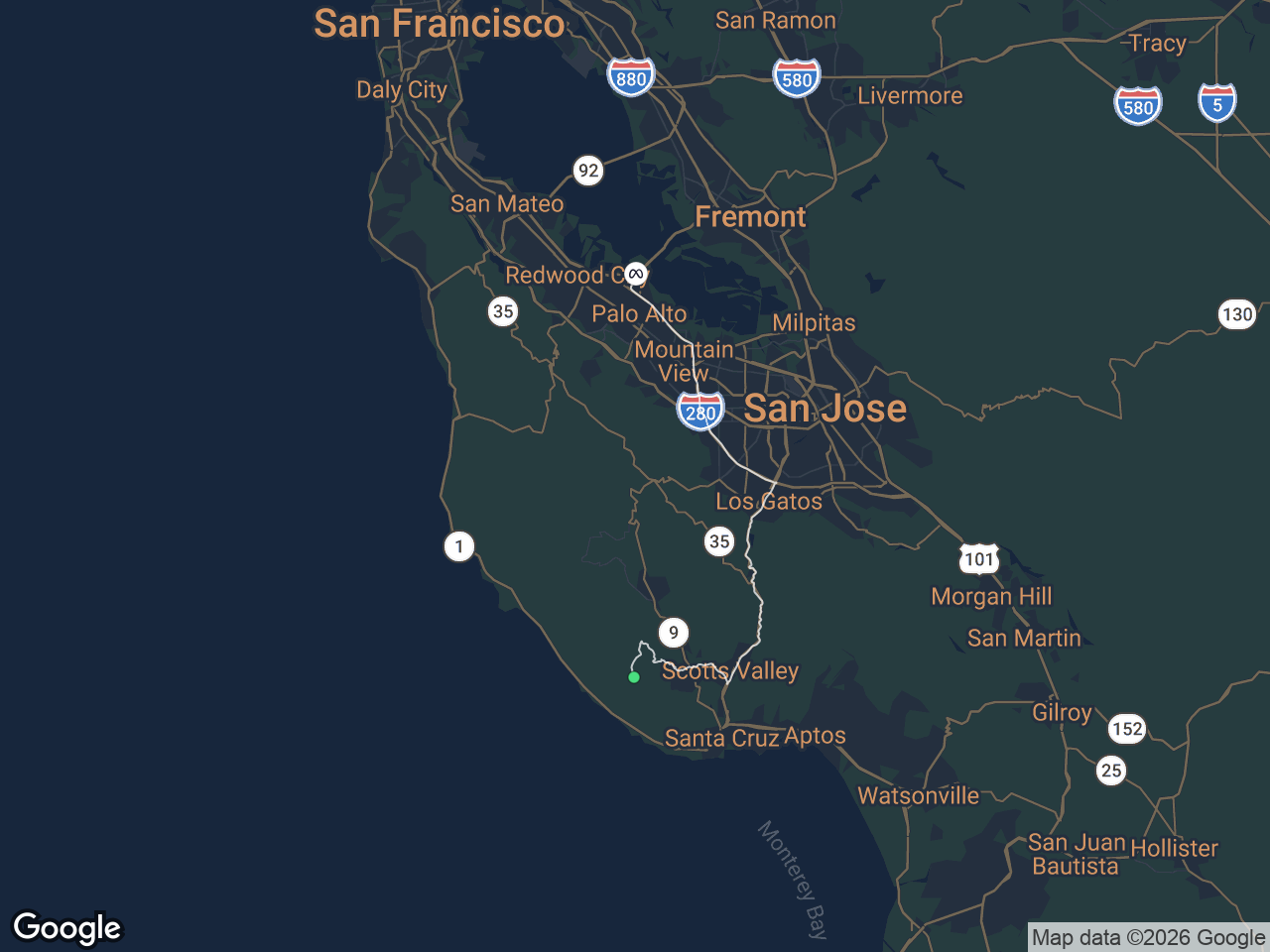 Area map showing Bonny Doon and Meta