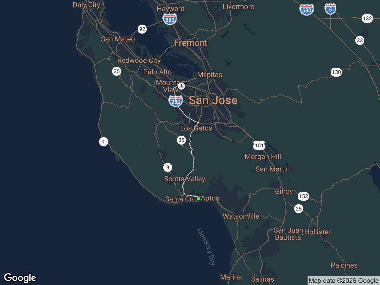 Area map showing Capitola and Amazon