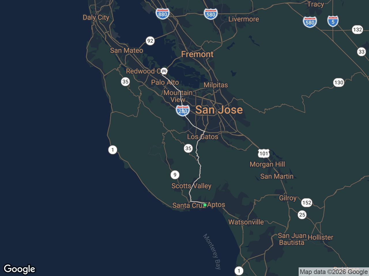 Area map showing Capitola and Meta