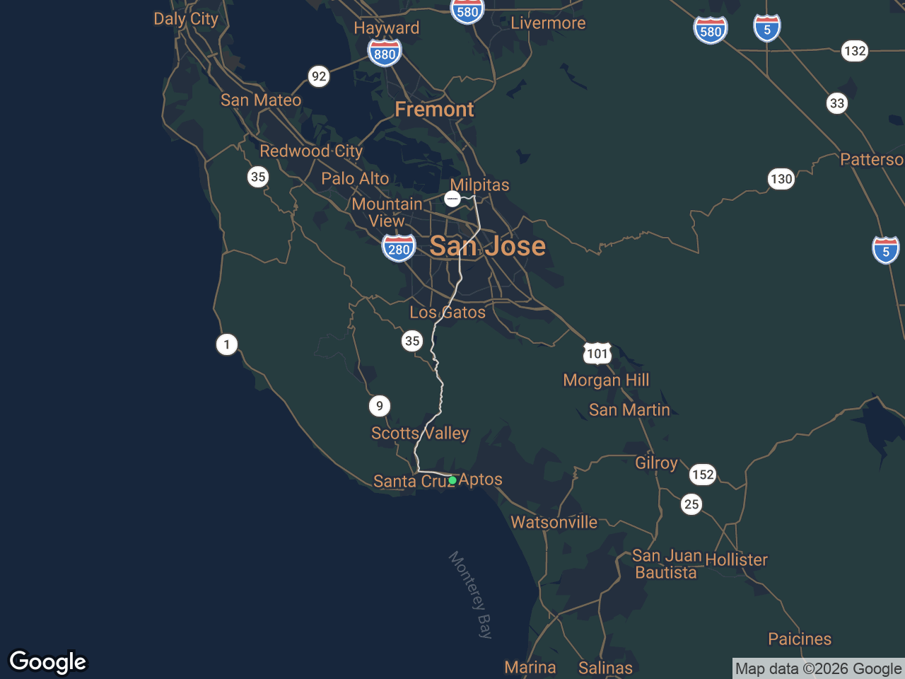 Area map showing Capitola and Samsung