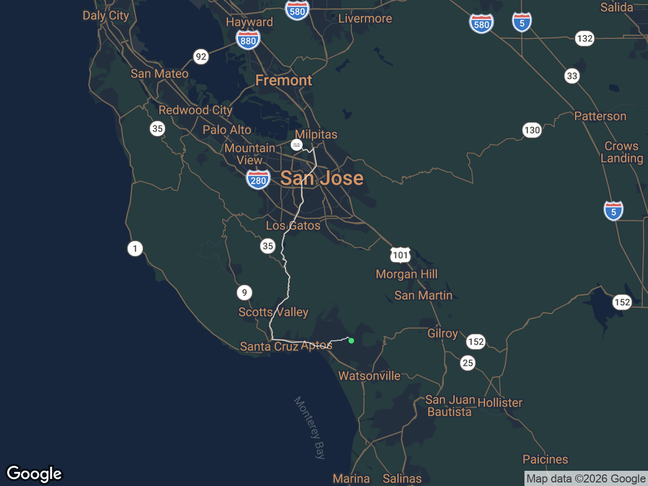Area map showing Corralitos and Cisco