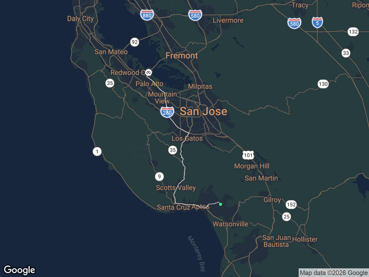 Area map showing Corralitos and Meta