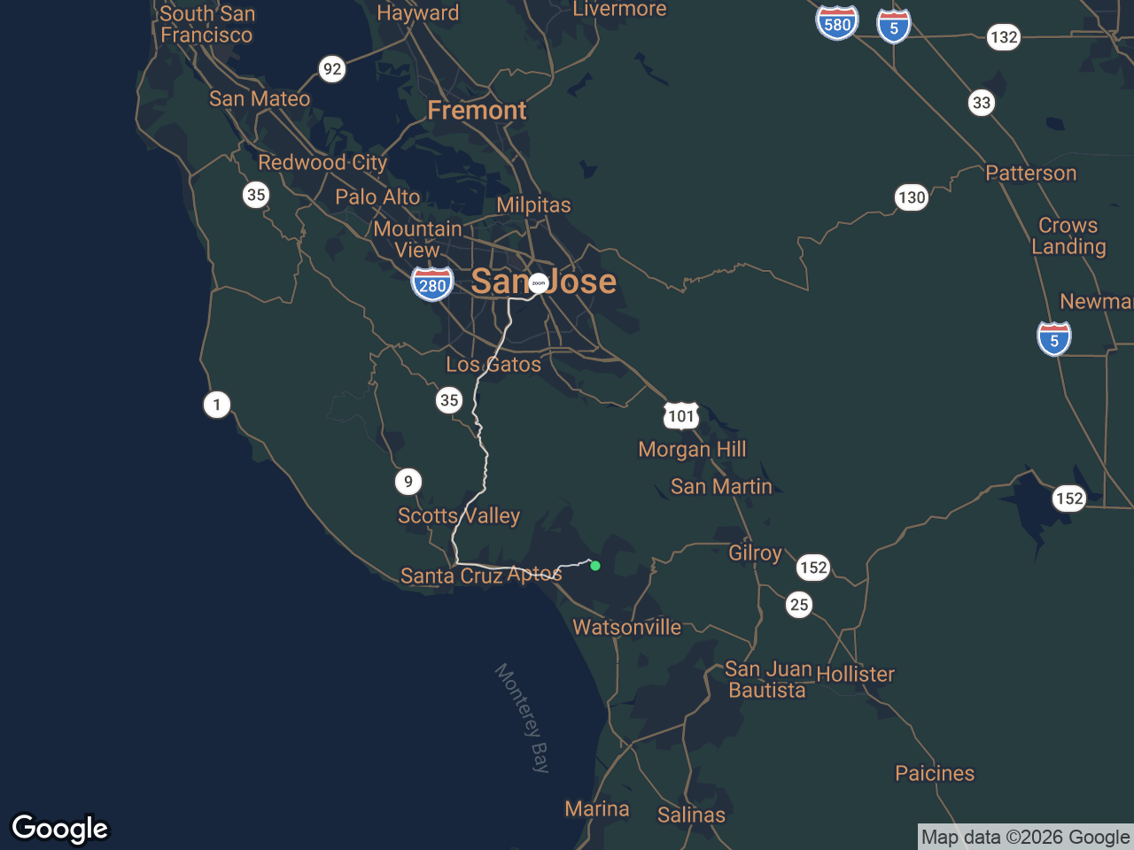 Area map showing Corralitos and Zoom
