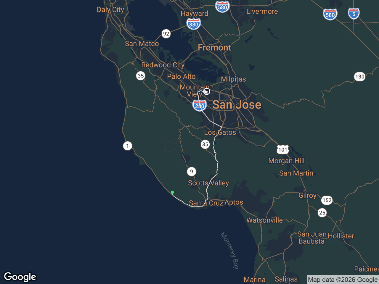 Area map showing Davenport and LinkedIn