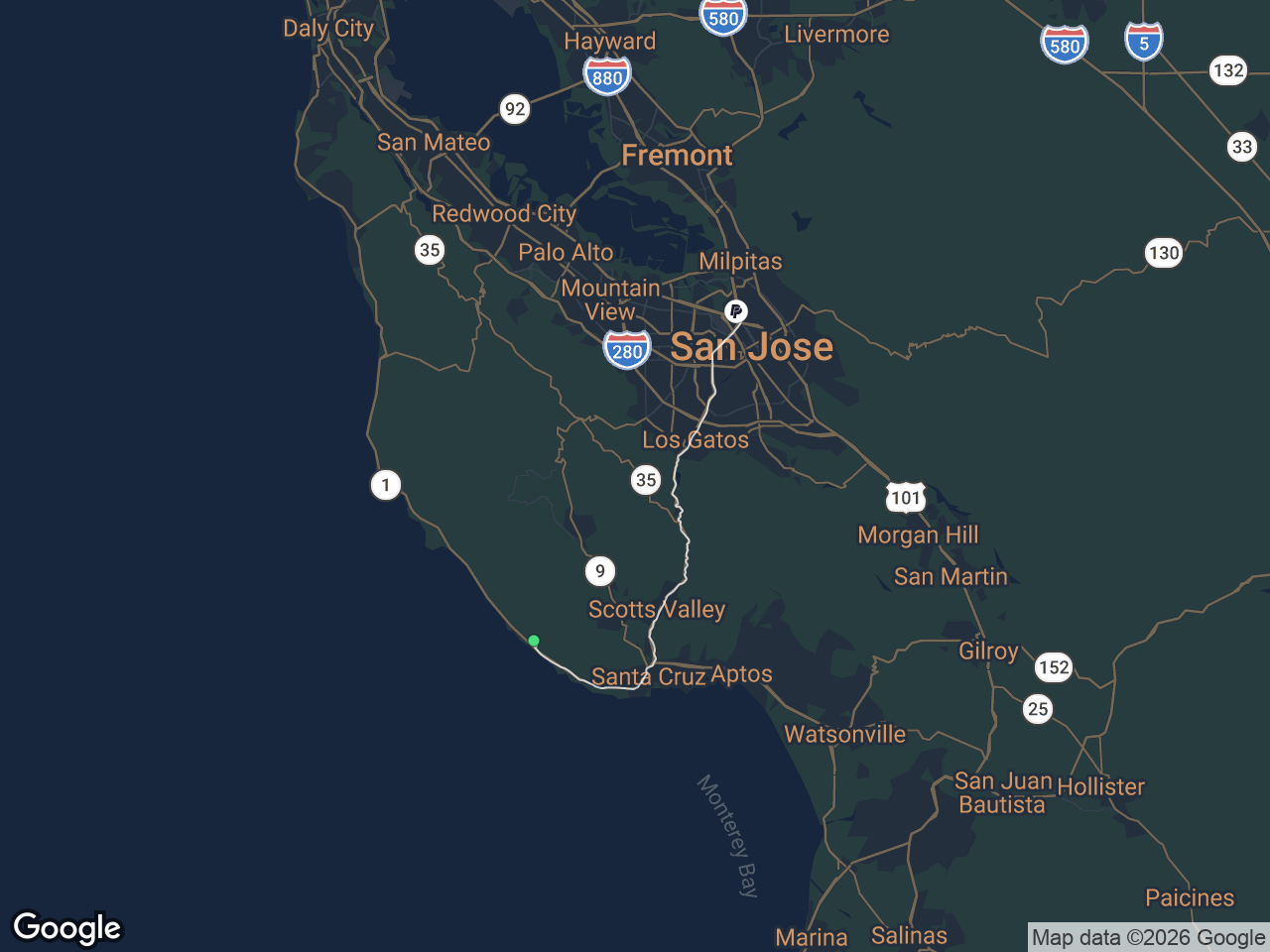 Area map showing Davenport and PayPal