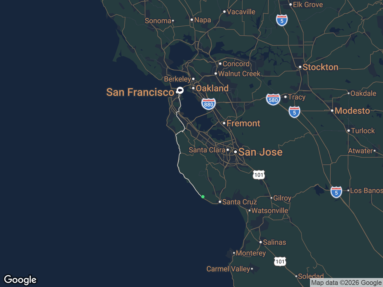 Area map showing Davenport and Salesforce