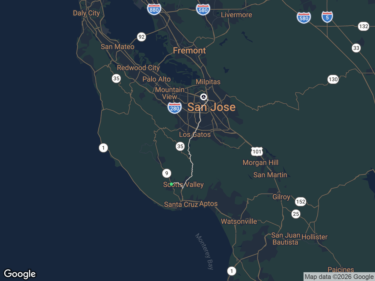 Area map showing Felton and Broadcom