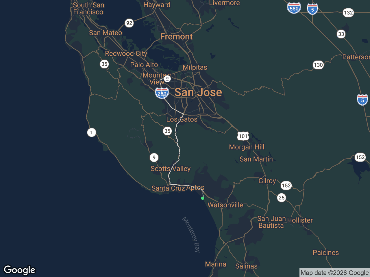 Area map showing La Selva Beach and Amazon
