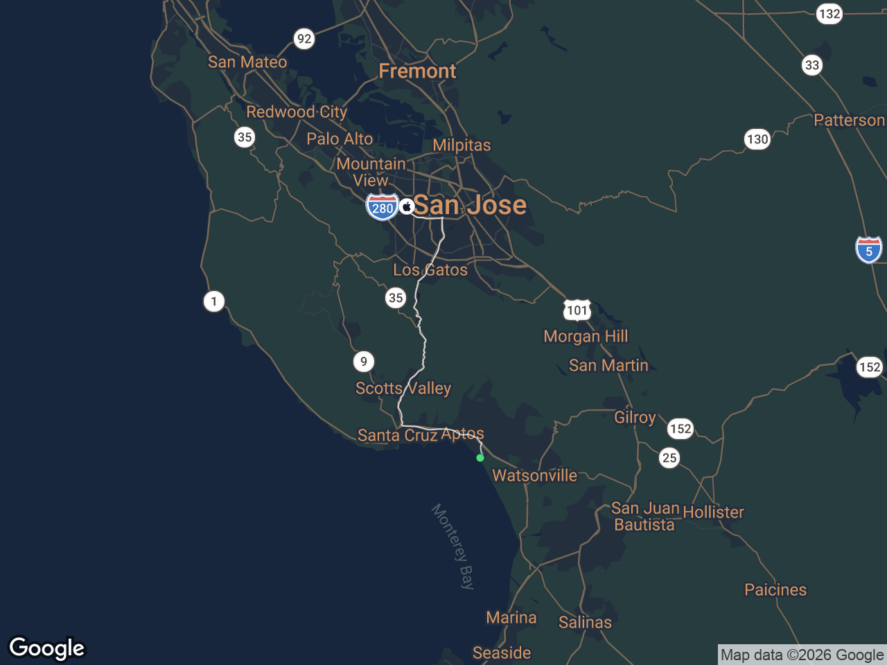 Area map showing La Selva Beach and Apple