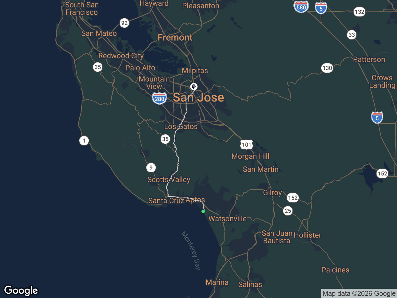 Area map showing La Selva Beach and PayPal