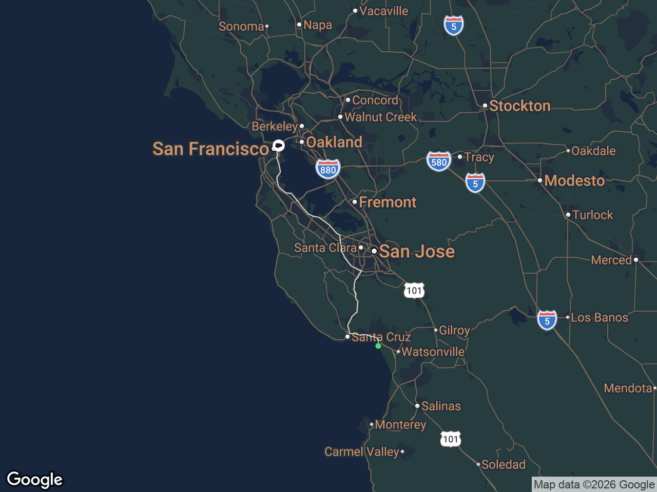 Area map showing La Selva Beach and Salesforce