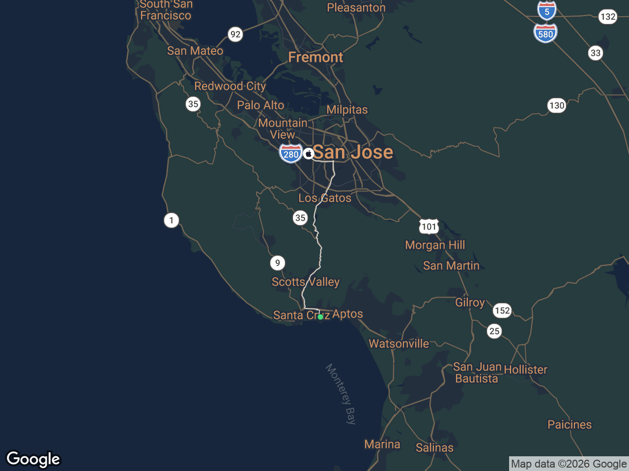 Area map showing Live Oak and Apple