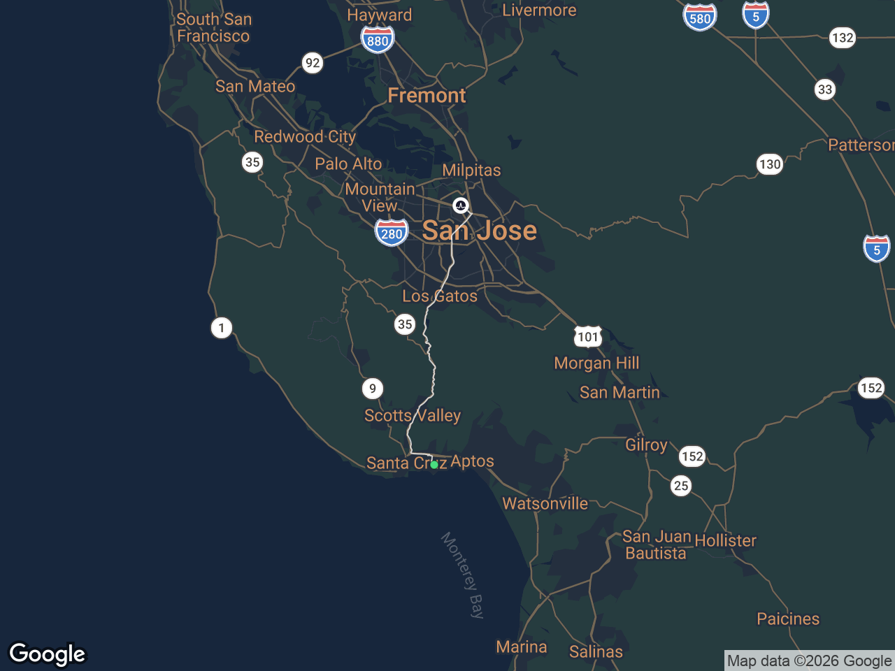 Area map showing Live Oak and Broadcom