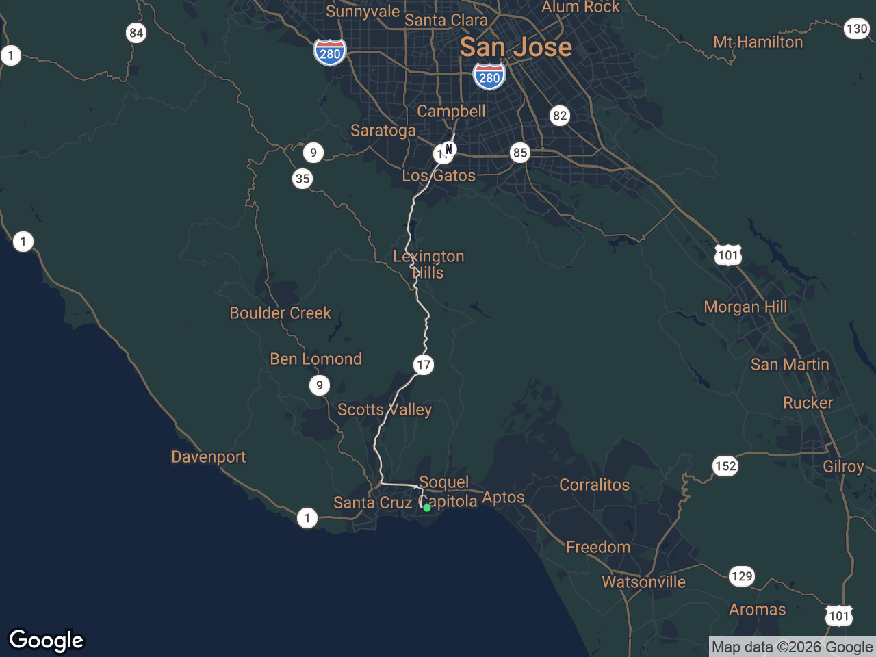 Area map showing Live Oak and Netflix