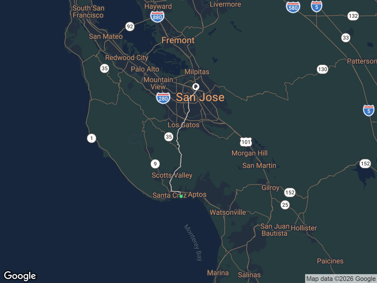 Area map showing Live Oak and PayPal