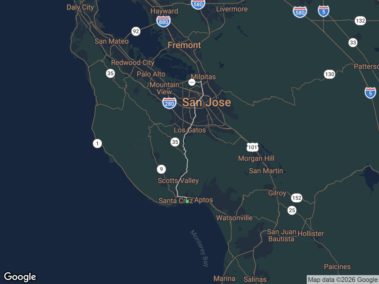Area map showing Live Oak and Samsung