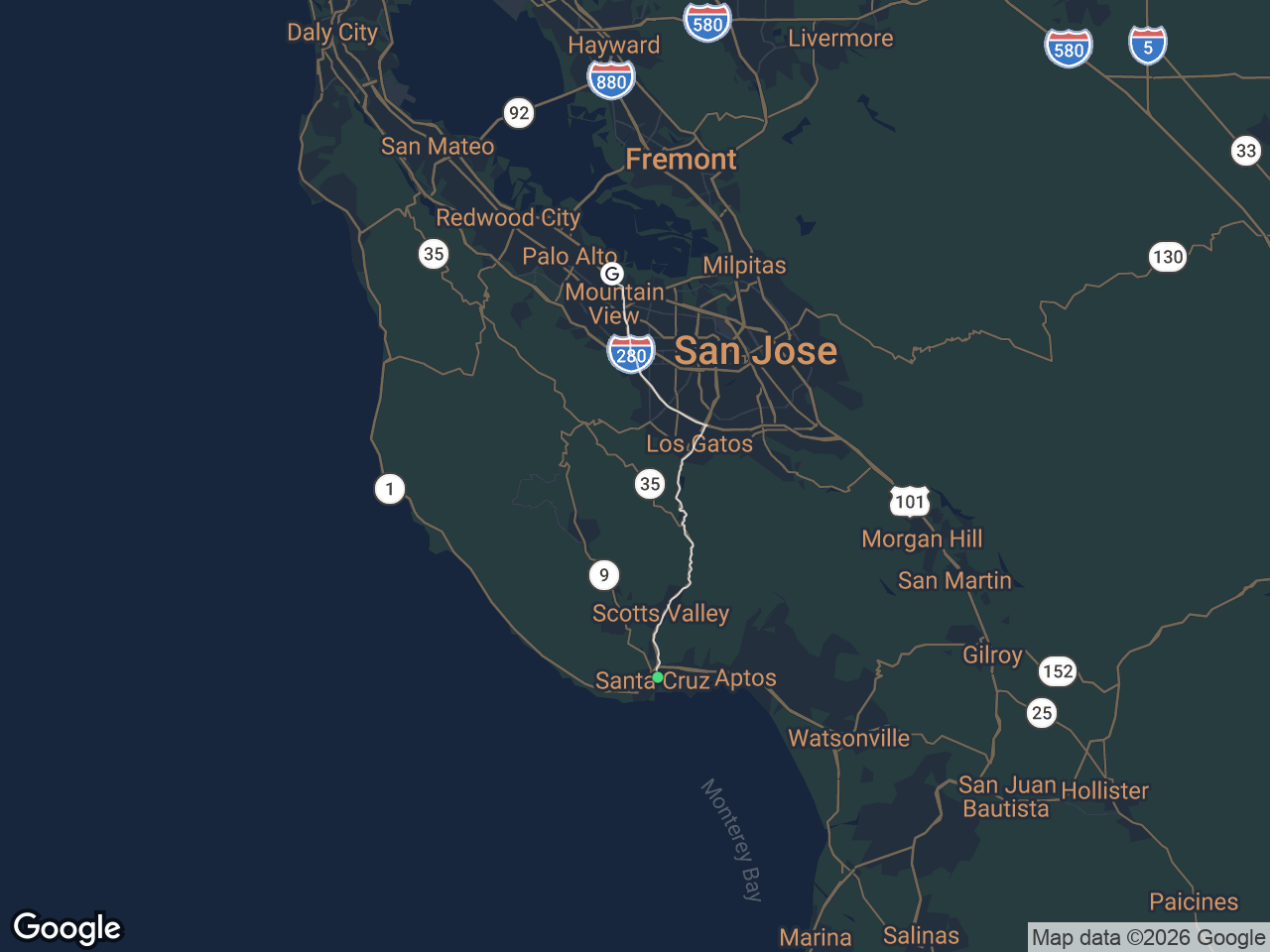 Area map showing Midtown and Google