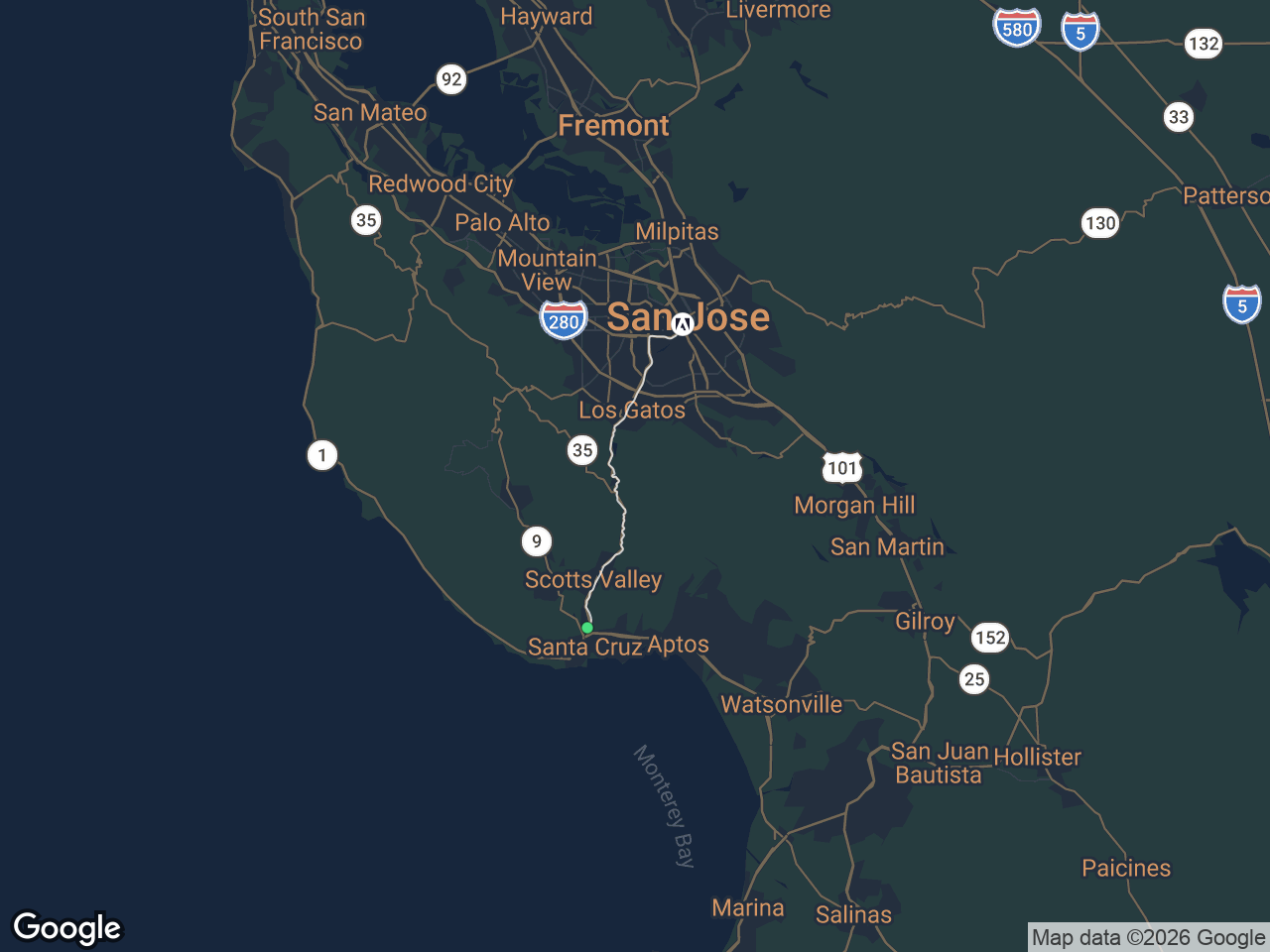 Area map showing Pasatiempo and Adobe