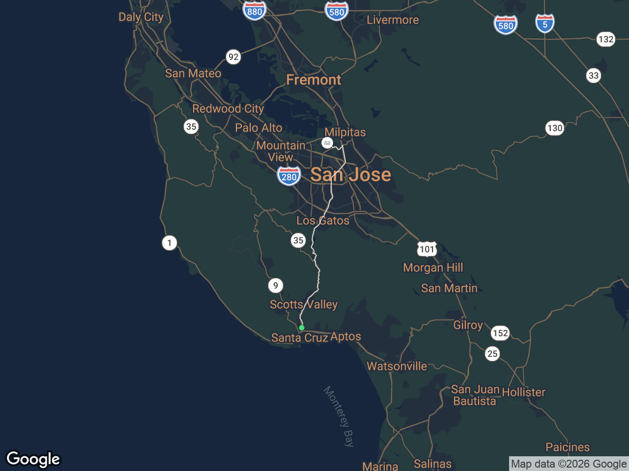 Area map showing Pasatiempo and Cisco