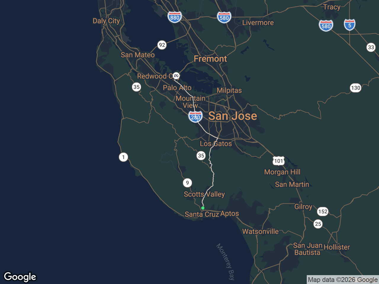Area map showing Pasatiempo and Meta