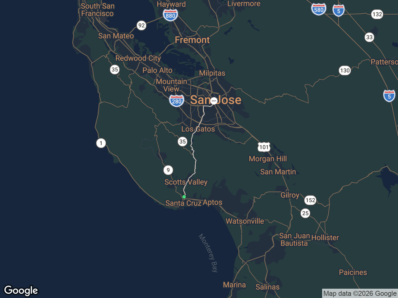 Area map showing Pasatiempo and Zoom