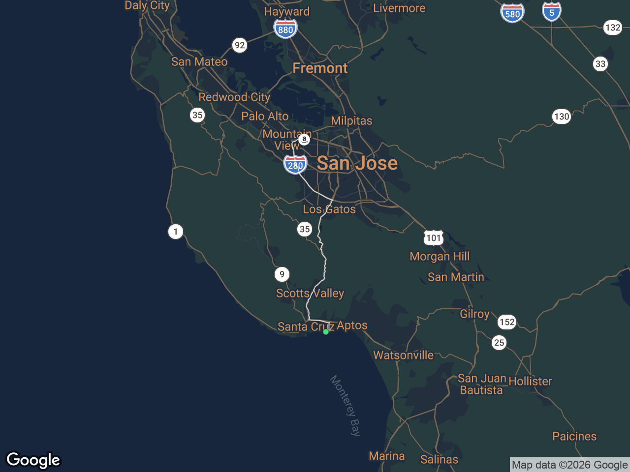 Area map showing Pleasure Point and Amazon