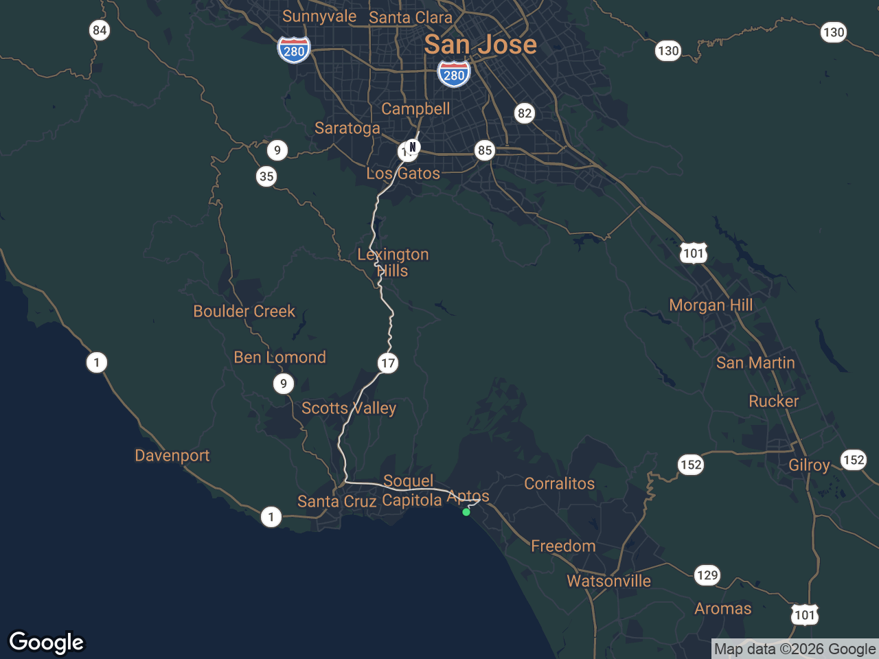 Area map showing Rio del Mar & Seascape and Netflix