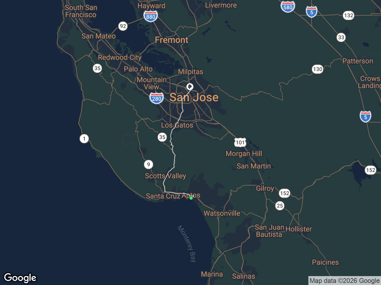 Area map showing Rio del Mar & Seascape and PayPal