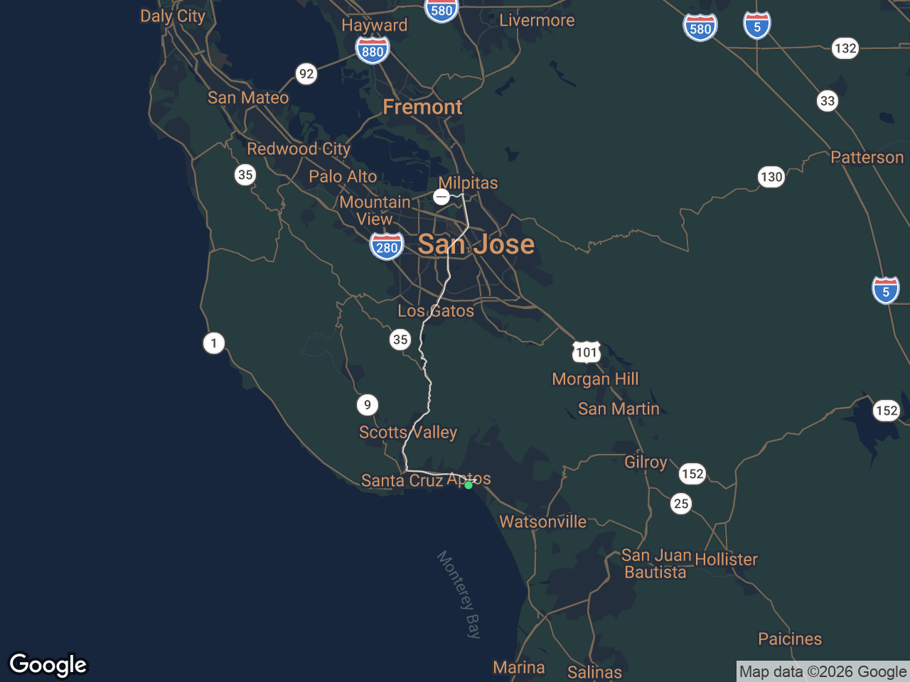 Area map showing Rio del Mar & Seascape and Samsung