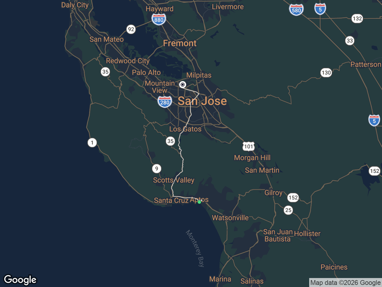 Area map showing Rio del Mar & Seascape and ServiceNow