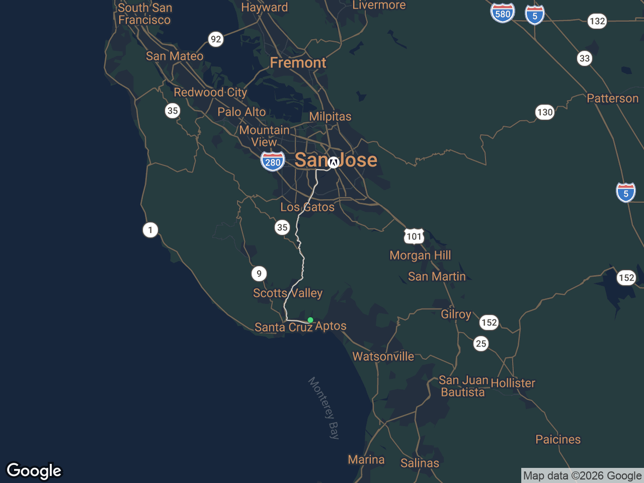 Area map showing Soquel and Adobe