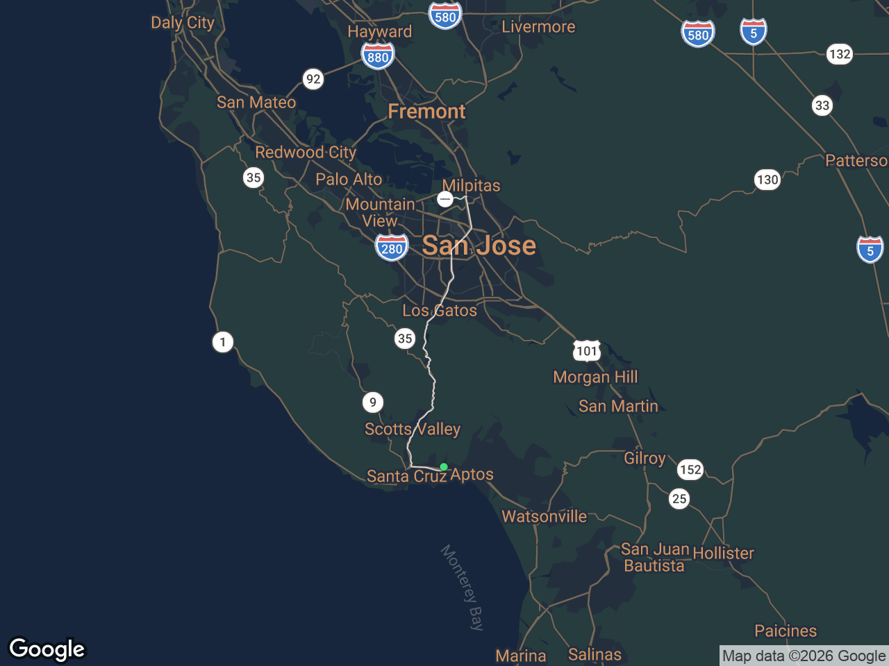 Area map showing Soquel and Samsung