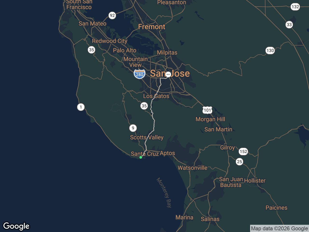 Area map showing Westside Santa Cruz and Zoom